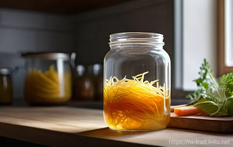 발효과정 - **Prompt:** A warm, inviting kitchen scene featuring a diverse individual (e.g., a woman in her 30s)...