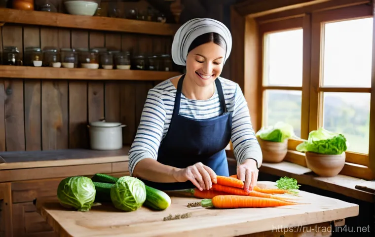 발효식품의 장기 보관 방법 - Prompt 1: Wholesome Fermentation in a Traditional Kitchen**