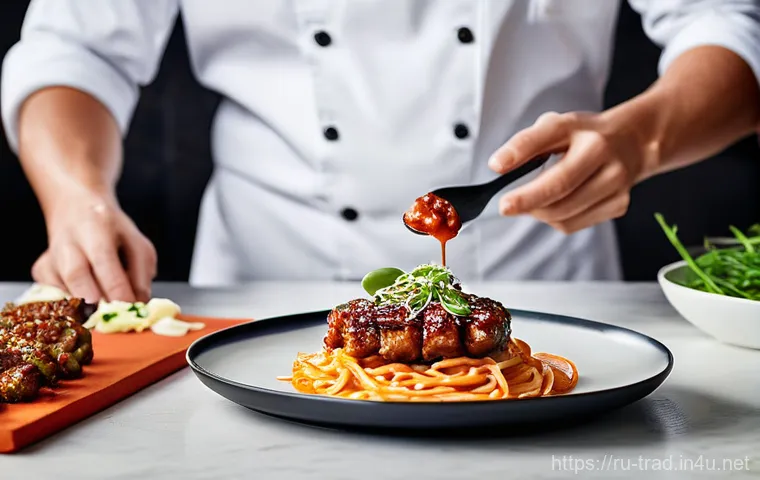 고추장 - **Prompt 1: The Essence of Gochujang - Traditional Roots and Rich Flavor**
    A close-up, top-down ...