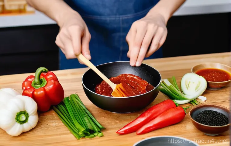 고추장 - **Prompt 2: Gochujang's Global Fusion - Modern Culinary Twist**
    A vibrant, dynamic tableau of di...