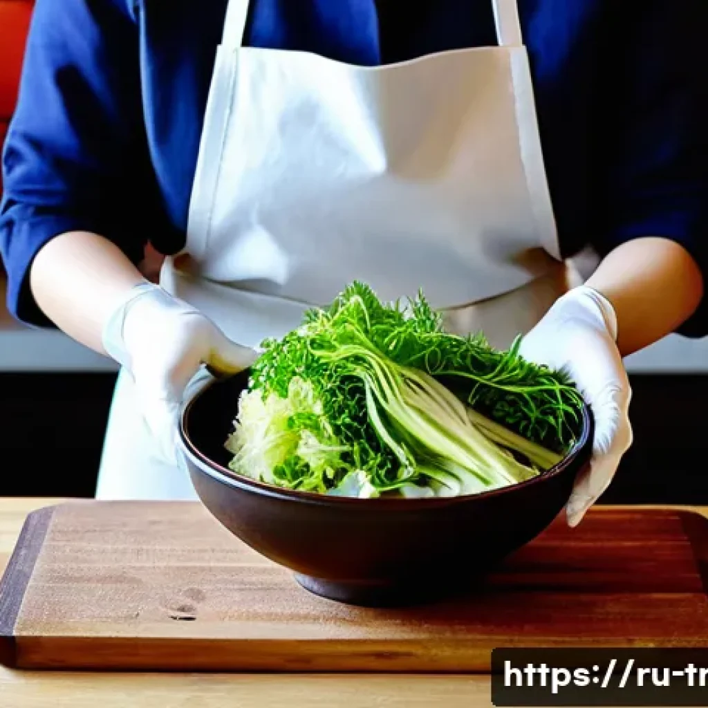전통김치의 종류 - **Vibrant Baechu Kimchi Preparation:** A medium shot of a Korean woman in her late 30s, wearing a cl...