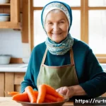 Home 22 전통 발효식품의 효능과 장점 - **Prompt:** A cozy, warm scene inside a rustic Russian country kitchen. An elderly Russian woman, a ...